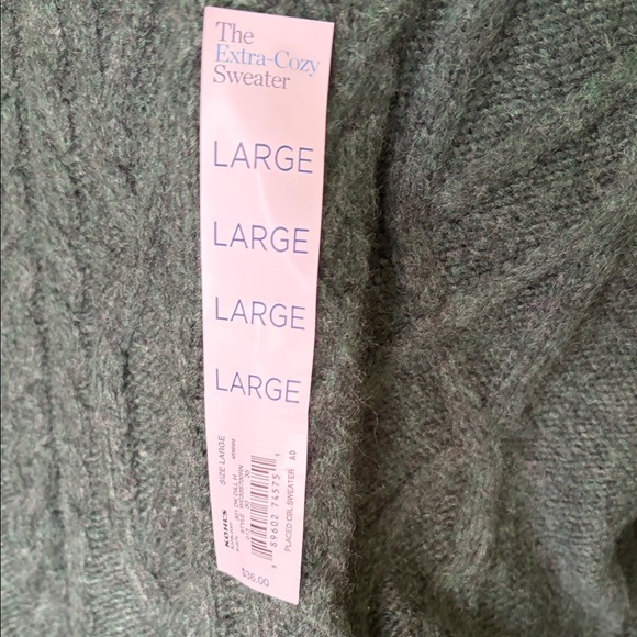 croft & barrow Forest Green Cable Knit Crewneck Sweater - Picture 10 of 10